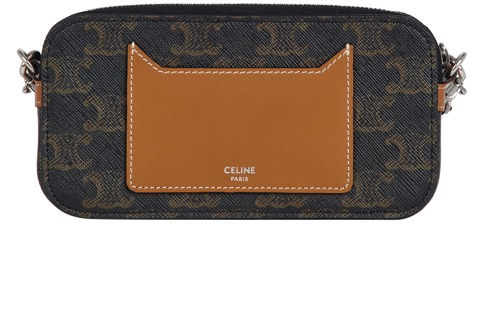 Triomphe Horizontal Pouch, &pound;550, Handbags, Brown, Canvas, Back view